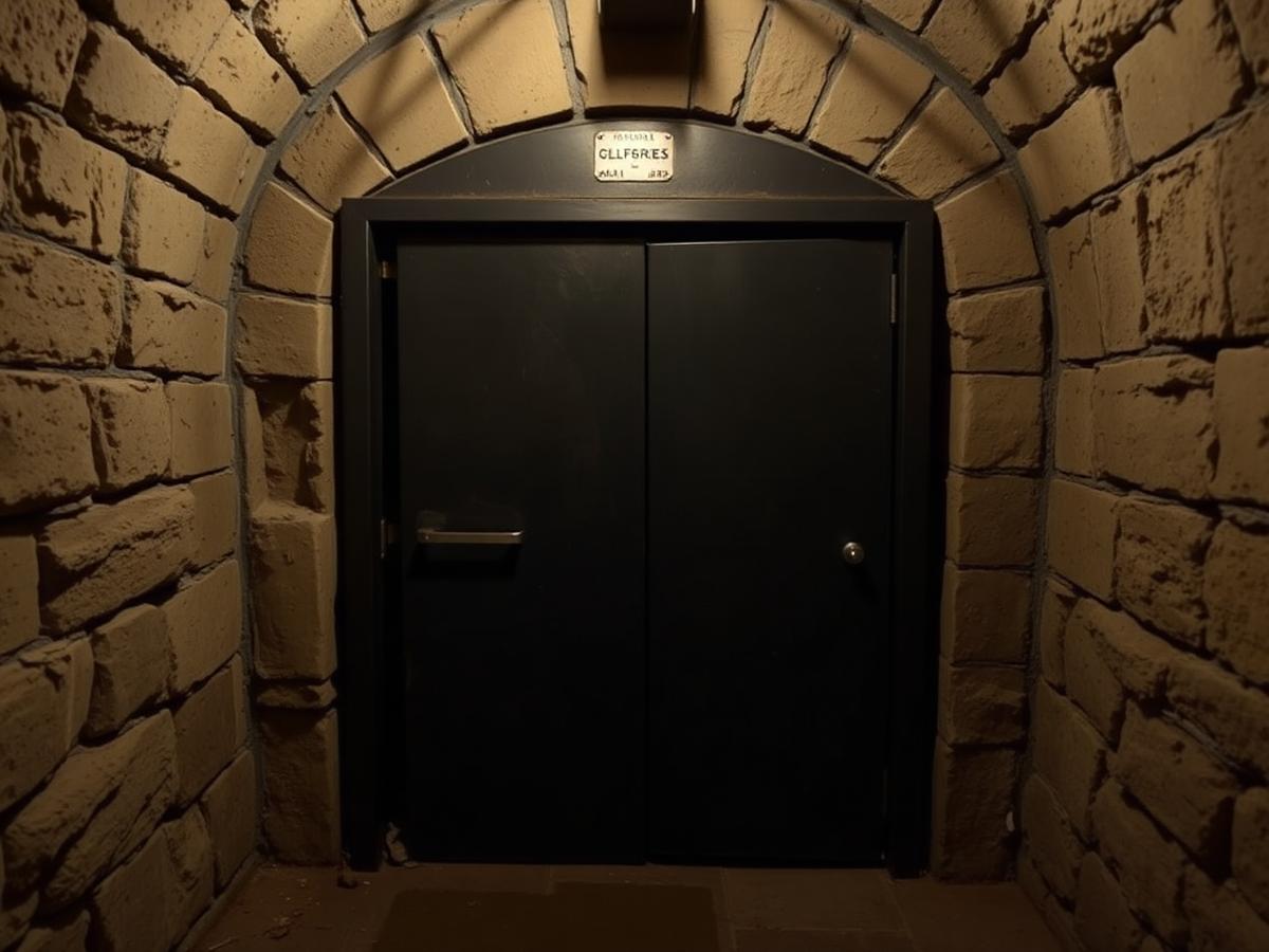 Bloc-cave Tempo en acier verrouillé haut et bas dans un sous-sol parisien